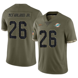 Limited Anthony McFarland Jr. Men's Miami Dolphins 2022 Salute To Service Jersey - Olive