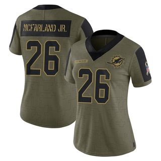 Limited Anthony McFarland Jr. Women's Miami Dolphins 2021 Salute To Service Jersey - Olive