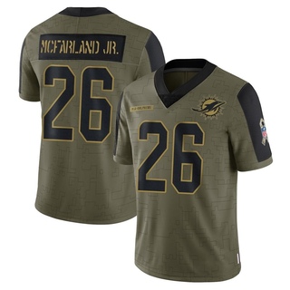 Limited Anthony McFarland Jr. Youth Miami Dolphins 2021 Salute To Service Jersey - Olive