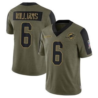 Limited Trill Williams Men's Miami Dolphins 2021 Salute To Service Jersey - Olive