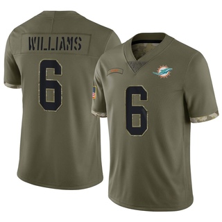 Limited Trill Williams Men's Miami Dolphins 2022 Salute To Service Jersey - Olive