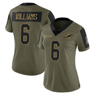 Limited Trill Williams Women's Miami Dolphins 2021 Salute To Service Jersey - Olive